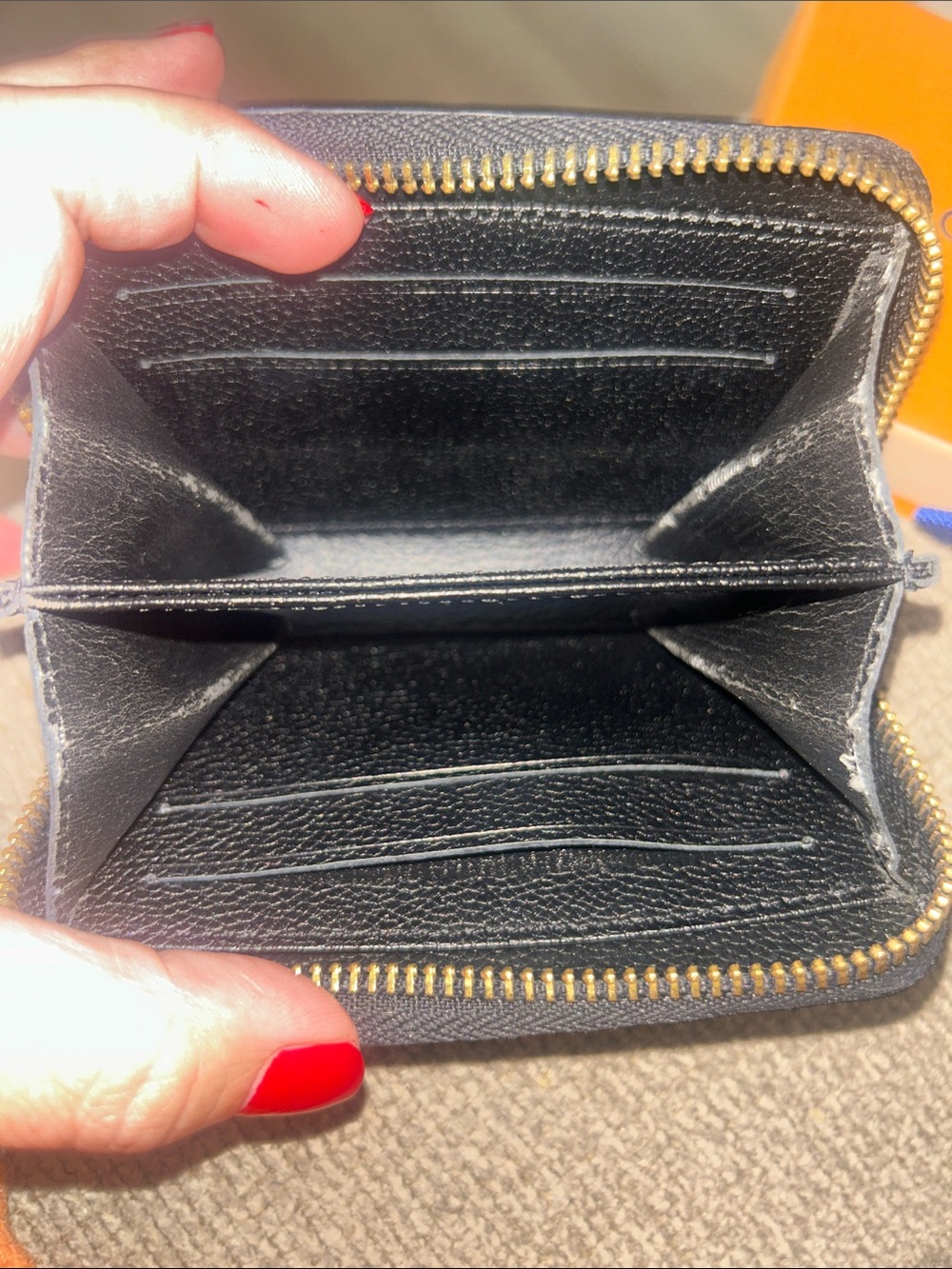 LOUIS VUITTON Noir Monogram Empreinte Leather Zippy Coin Purse - Picture 3 of 4